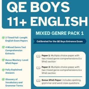 QE Boys 11+ English Practice Pack – Mixed Genres (Set 1)