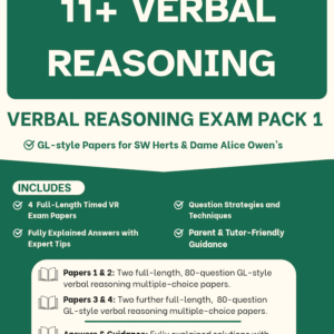 11+ Verbal Reasoning Exam Pack 1